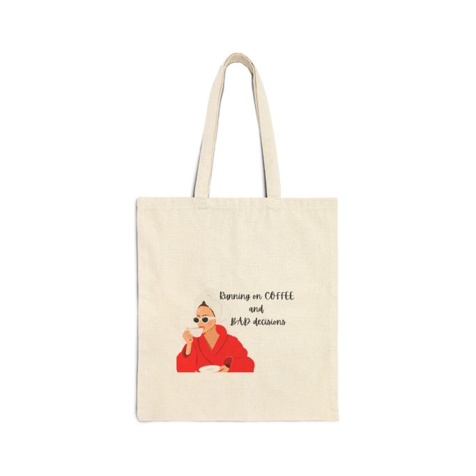 A cream tote bag featuring a cartoon monk and the text "Be calm & do your matter."